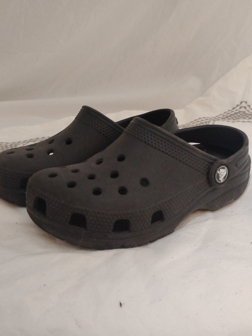 CROCS Kids Black Water Clogs with Heel Strap